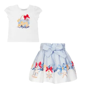 BALLOON CHIC - Nautical  Skirt Set - White
