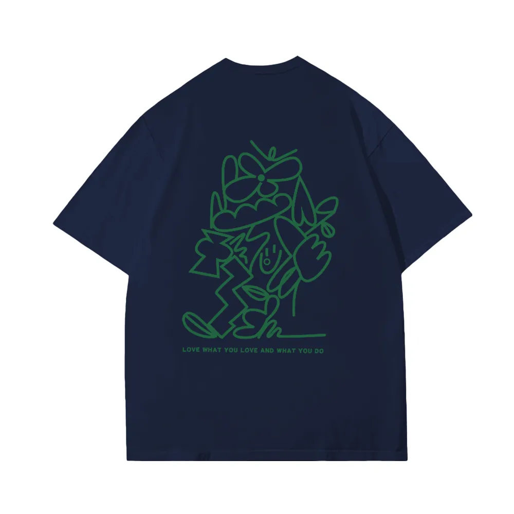 Chic Green Line Flower T-Shirt