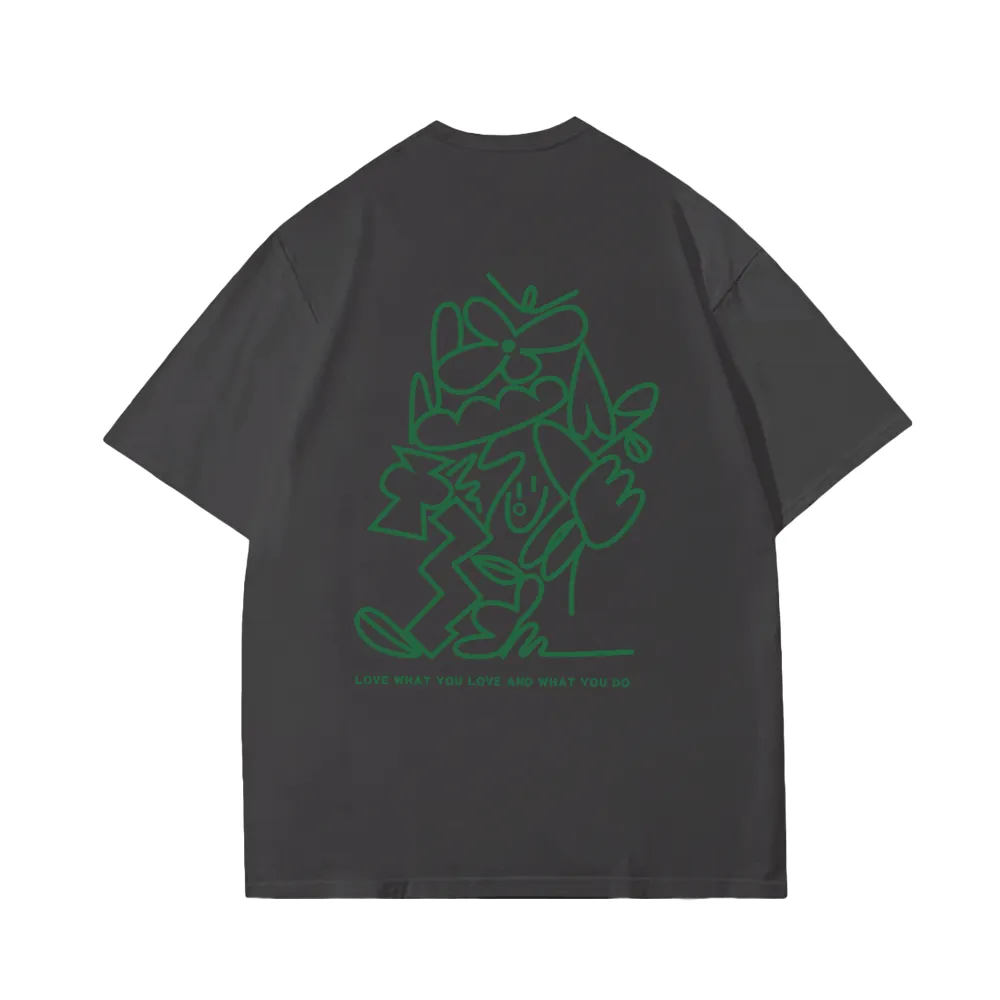 Chic Green Line Flower T-Shirt