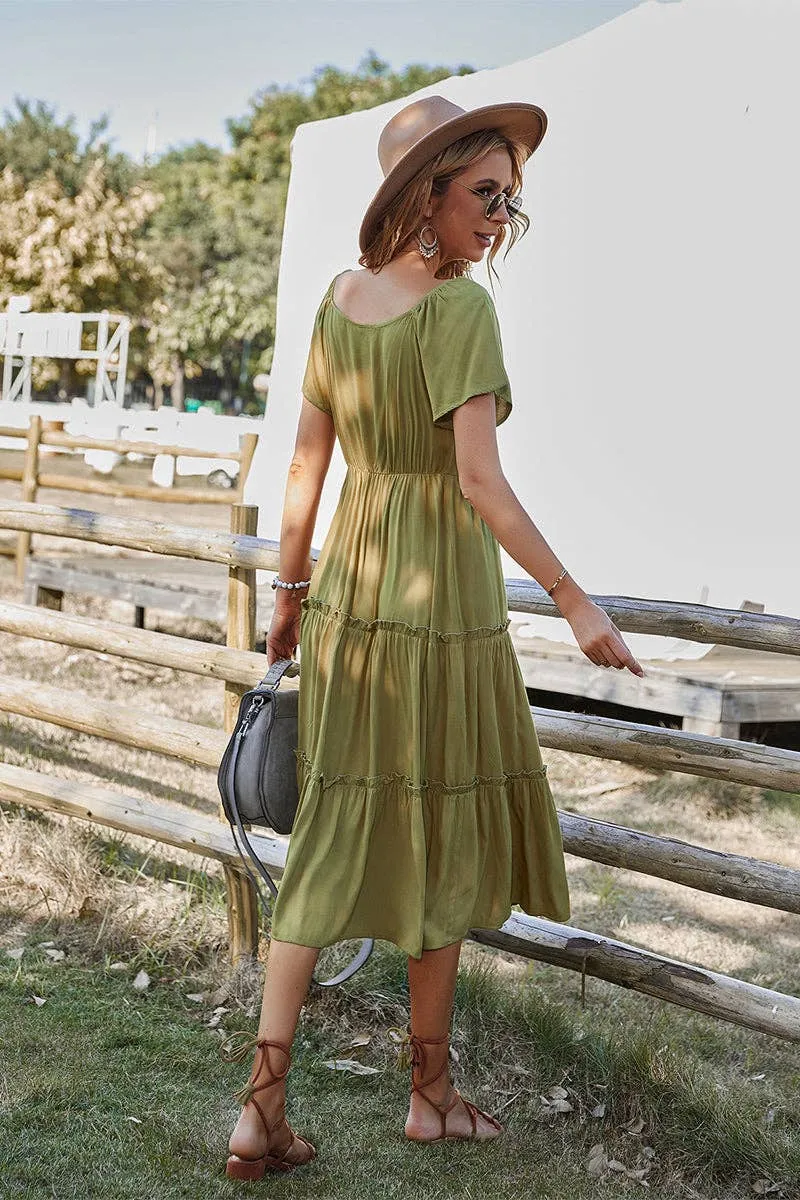 Graceful Tiers Midi Dress