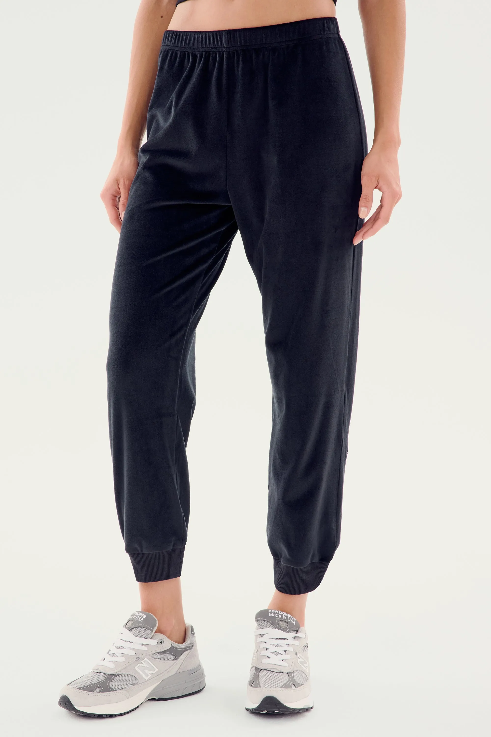Rhys Velour Jogger - Black