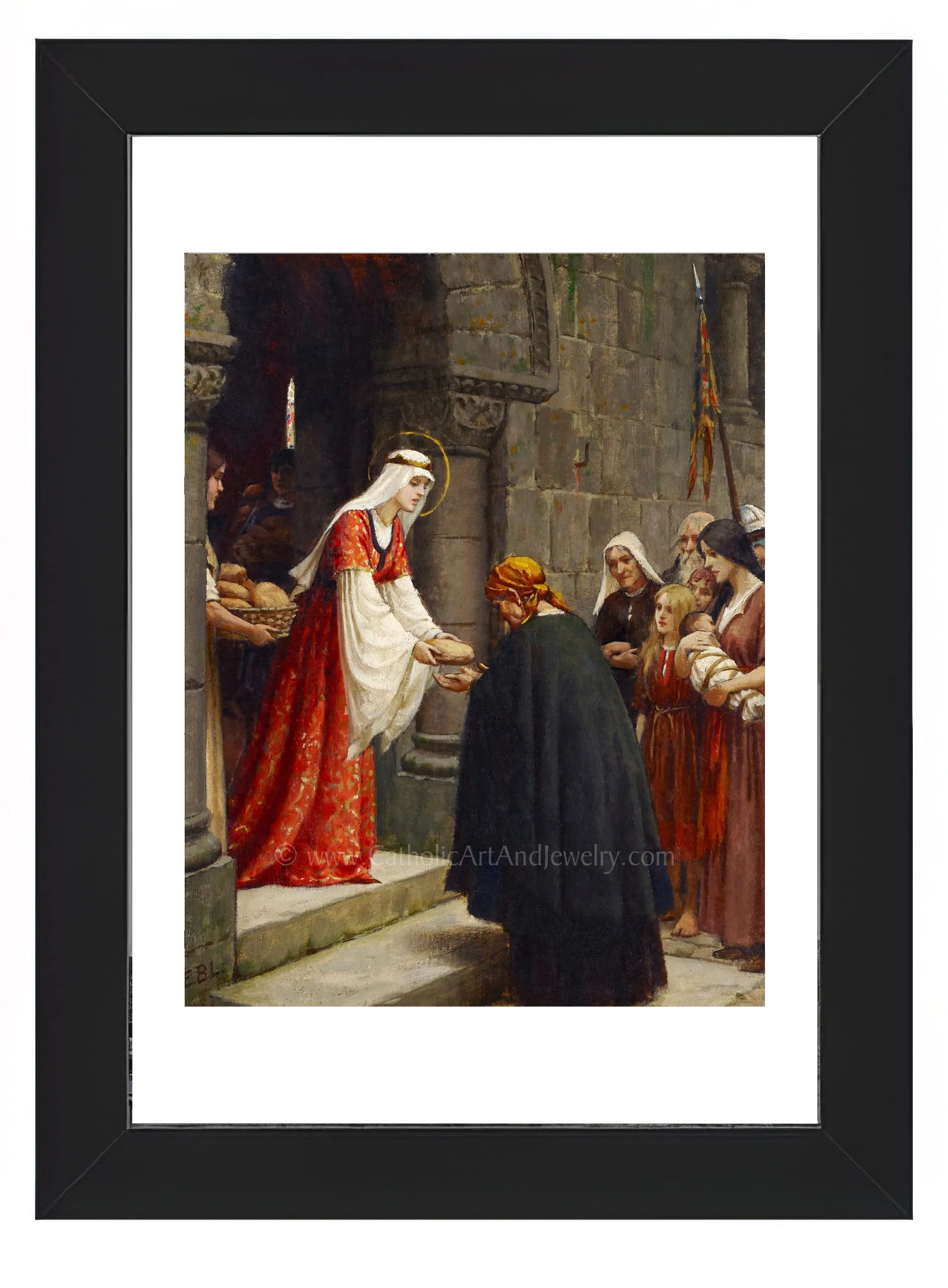 St. Elizabeth of Hungary by Edmund Blair Leighton – 4 sizes – Catholic Gift – Confirmation Gift
