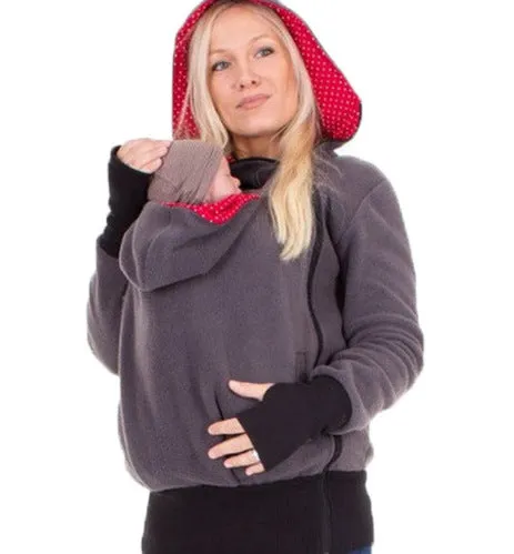 Three-in-one Multi-functional Mother Kangaroo Sweater Coat