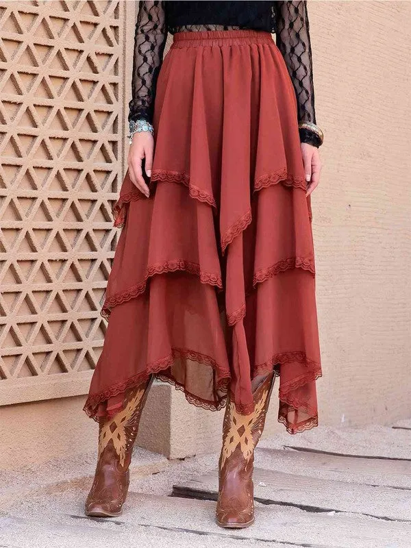 Tiered Midi Skirt